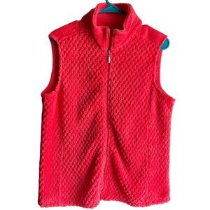 Jason Maxwell Women's Bright Pink Full Zip Winter Vest Fleece Size Large